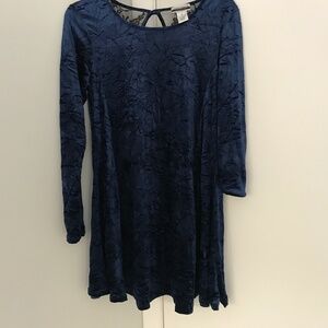 Velvety Blue Mini Dress Size M